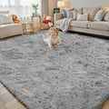 5x8 Feet Grey Fluffy Shag Area Rugs by Junhejiamei