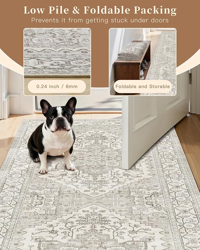 Madane Area Rug 4x6 Washable Rugs Vintage - Image 6