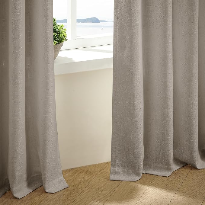 Pinch Pleated Linen Curtains 98 Inches Long - Image 9