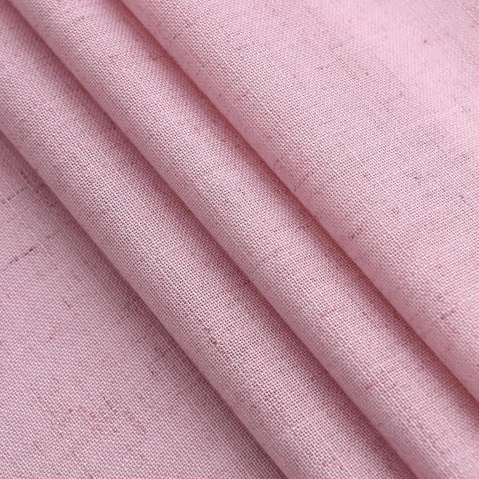 Nanspring Rose Linen Curtains 90 Inch Long 2 Panels Set Back Tab Rod Pocket - Image 5