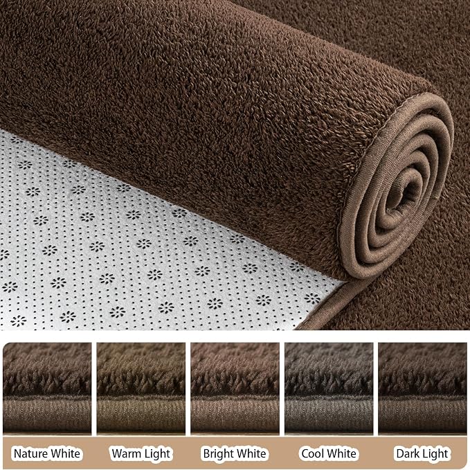 3x8 Runner Rug for Hallway, Long Runner Rugs Non Slip, Coffee | Soft Washable - Image 4