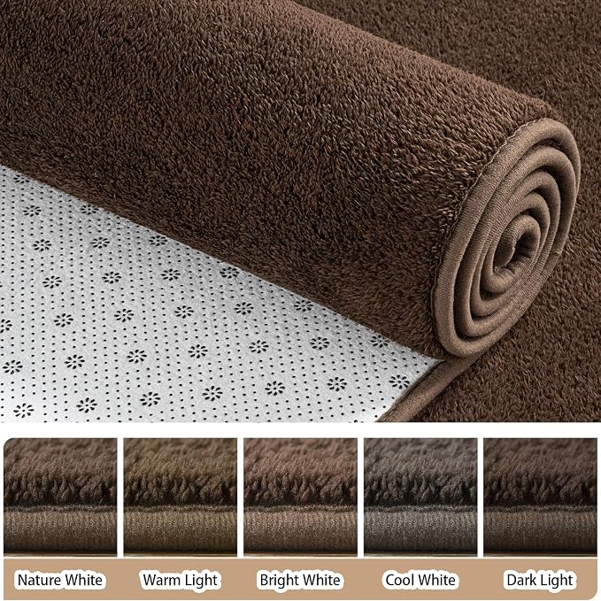 2x8 Runner Rug for Hallway, Long Runner Rugs Non Slip, Coffee | Soft Washable - Image 4