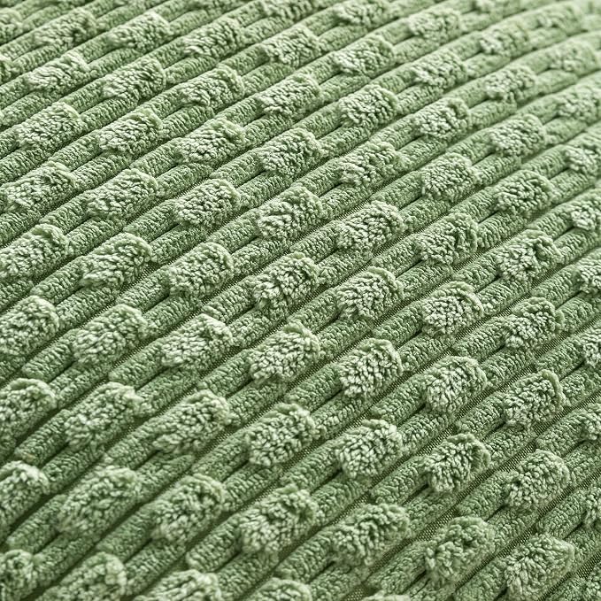 Set of 4 Sage Green Decorative Throw Pillow Covers 20x20 Inch Corduroy Pillow - Image 6