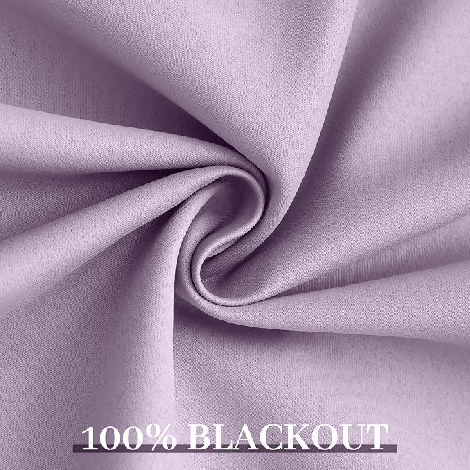 Yakamok Lilac 100% Blackout Curtains 84 Inches Long - Image 6