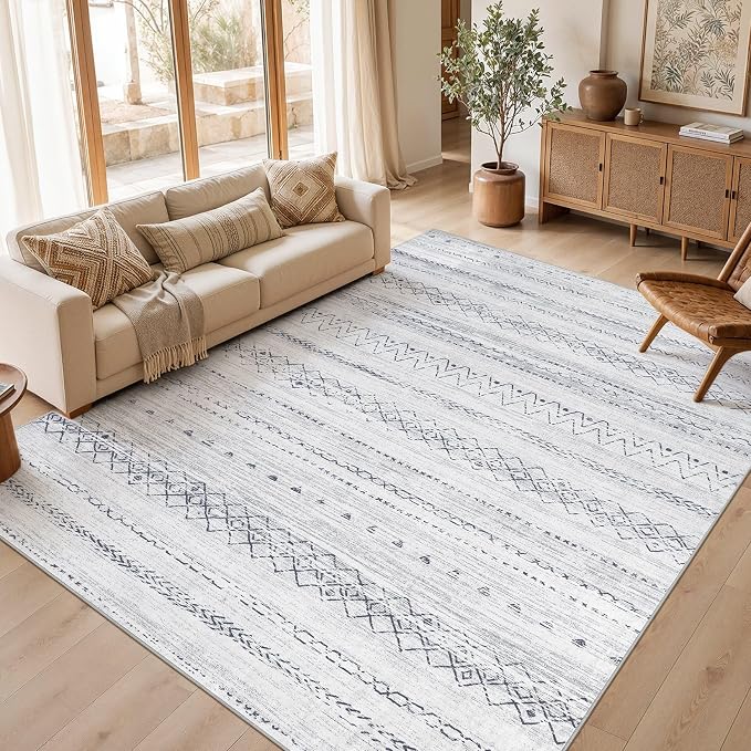 cotiled Boho 10x14 Area Rug for Living Room: Large Moroccan Washable Rug | by COTILED
