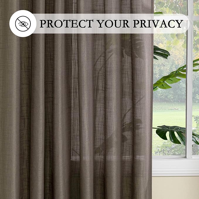 MYSKY HOME Dark Brown Curtains 96 Inches Long - Image 5