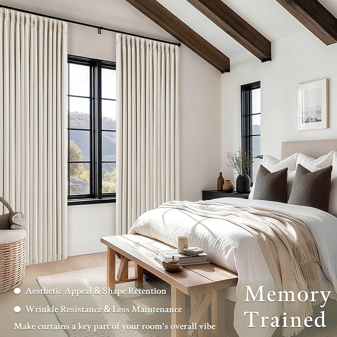 Natural Pinch Pleat Extra Long 120 Inch Blackout Curtains - Image 6