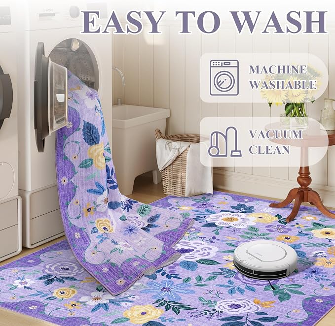DUKINO 2.6x8 Runner Rug, Washable Runner Rug - Image 8