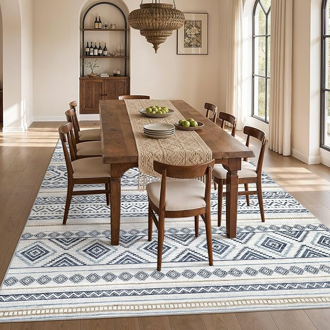 cotiled Boho 5x8 Area Rugs for Living Room: Soft Moroccan Washable Rug | Solve - Image 6