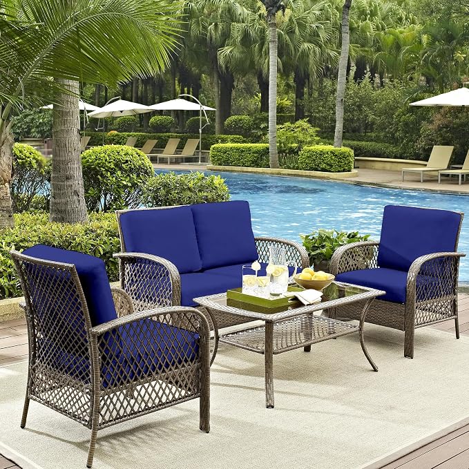 14Pcs Outdoor Cushion Covers, Patio Cushion Covers, Stretch Elastic Slipcovers - Image 6