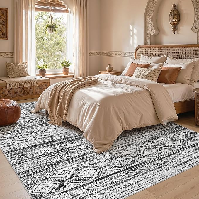 cotiled Boho 7x10 Area Rug for Living Room: Large Moroccan Washable Rug | Solve - Image 5