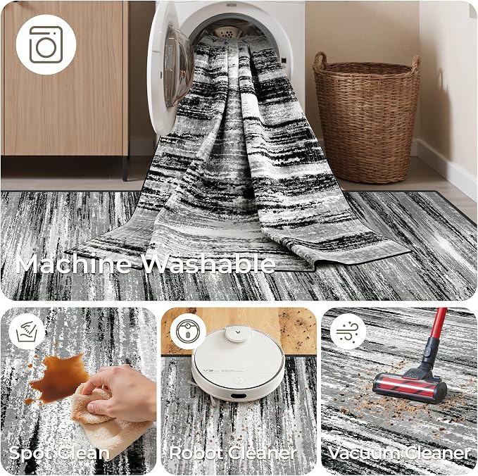 2'6 x 8' Runner Rug Non Slip, Washable Kitchen Rugs, Nursery Room, Soft Runner - Image 8