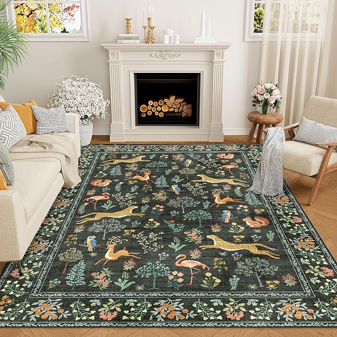DUKINO 5x7 Area Rugs, Washable Animal Rug by DUKINO