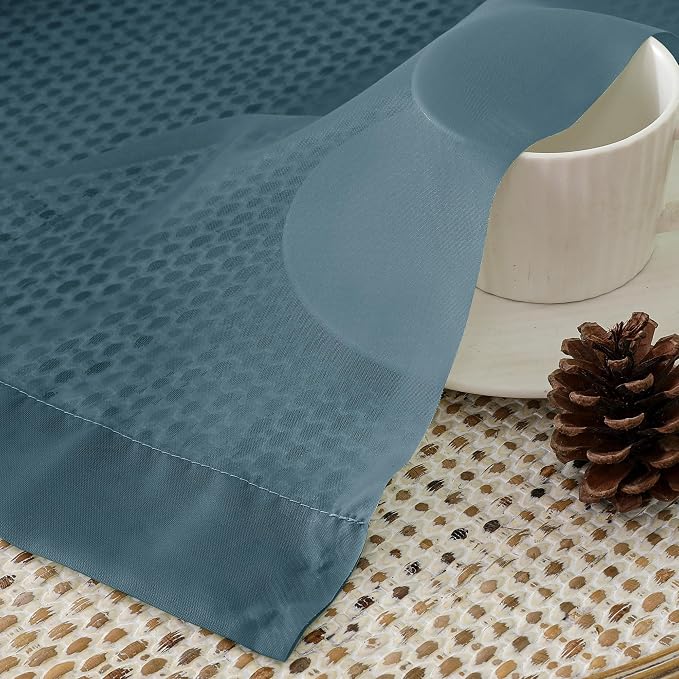 Aiyufeng Dusty Blue Sheer Curtains 63 Inch Length 2 Panels Set, Light Filtering - Image 2