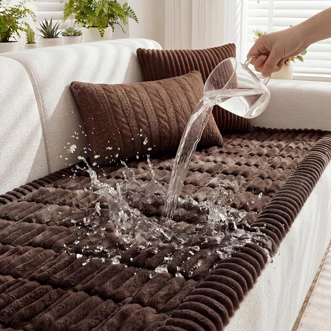 Fixwal Waterproof Flannel Dog Couch Cover, 27.6" x 70.9", Dark Brown | by Fixwal