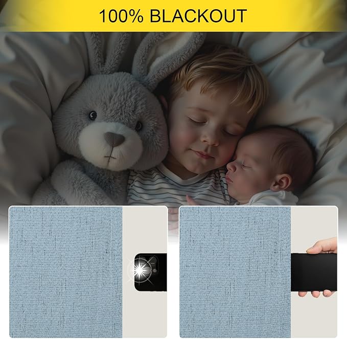 Light Blue Blackout Curtains 96 Inches Long - Image 4