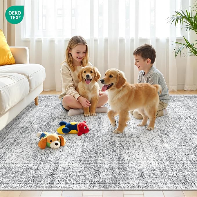 8x10 Area Rugs for Living Room, Large Washable Rug, Dining Room, Low Pile - Image 9