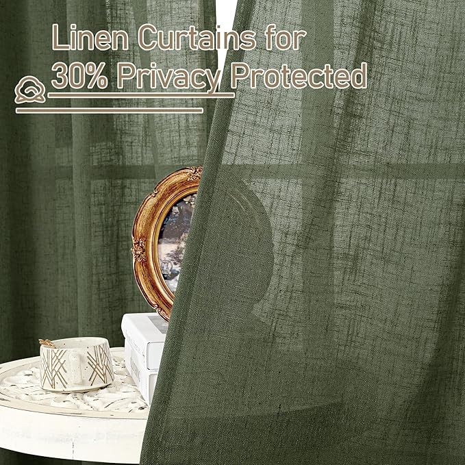 Light Filtering Linen Curtains 72 inches Long - Image 5