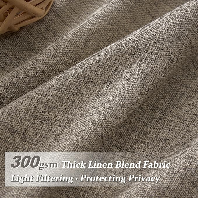 Custom 60 Inch Wide Pleated Natural Linen Curtains 92 Inches Long - Image 2