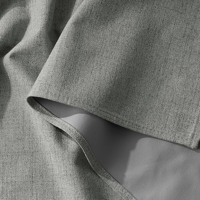 RYB HOME Grey 100% Blackout Linen Curtains 78 inch Long, Thermal Insulated & - Image 7