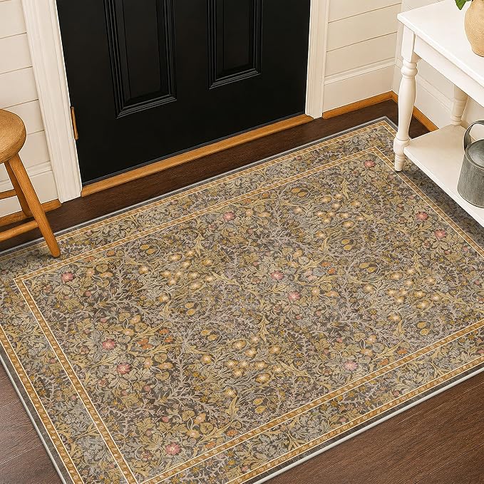 Vintage Floral Brown 3x5 Area Rugs - Image 6