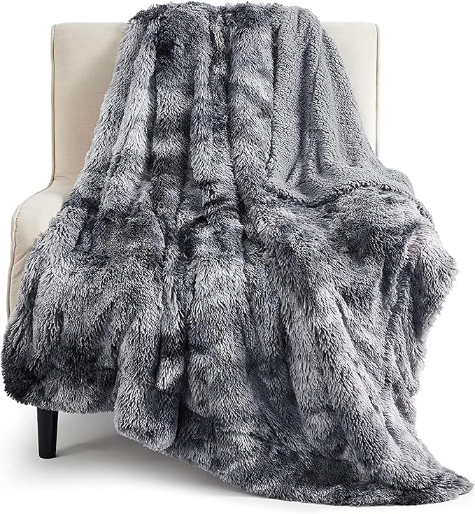 Bedsure GentleSoft Fluffy Fuzzy Faux Fur Throw Blanket by Unknown