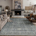 9x12 Washable Area Rug for Living Room Bedroom Vintage Black Grey Non Slip by WondRg