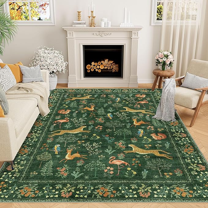 DUKINO 5x7 Area Rugs, Washable Animal Rug by DUKINO