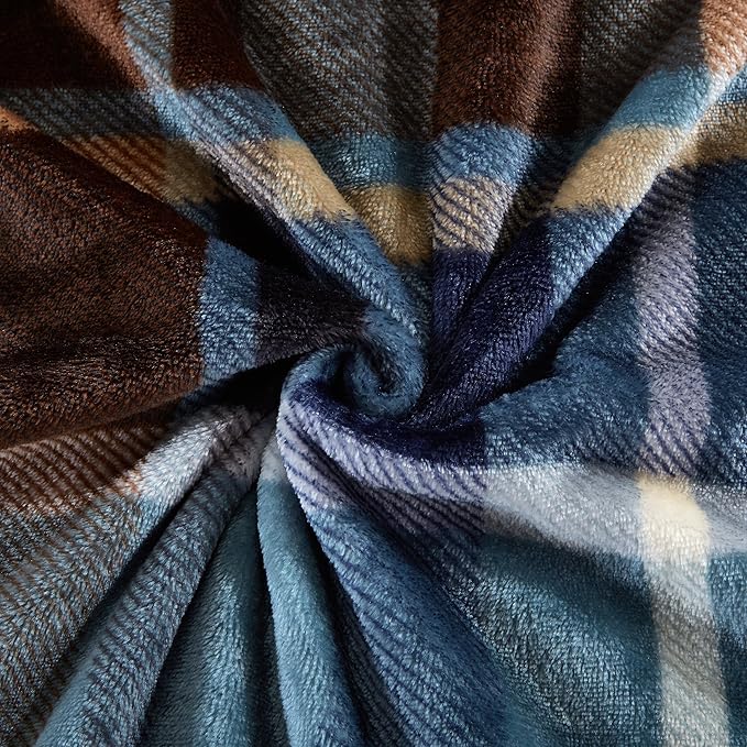 MERRYLIFE Throw Blanket Plaid Sherpa | Ultra-Plush Soft Colorful Oversized | Decorative Couch Travel Blanket | Large Size(60" 90", Greenland)