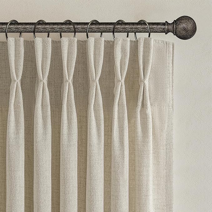 Boho Viral Linen Curtains 84 Inch Length 2 Panels Set by PleatedDrapes