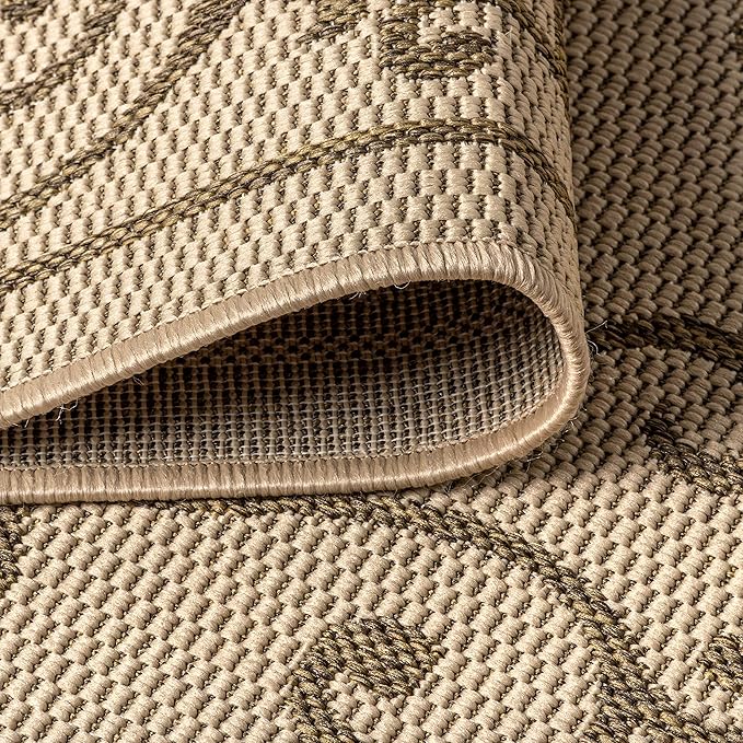 JONATHAN Y Vintage Filigree Indoor Outdoor Area Rug 4X6 Beige/Brown, Charleston Textured Weave for Backyard, Patio, Porch, Easy-Cleaning, High Traffic, Pet-Friendly, Non-Shedding (SMB106A-4)