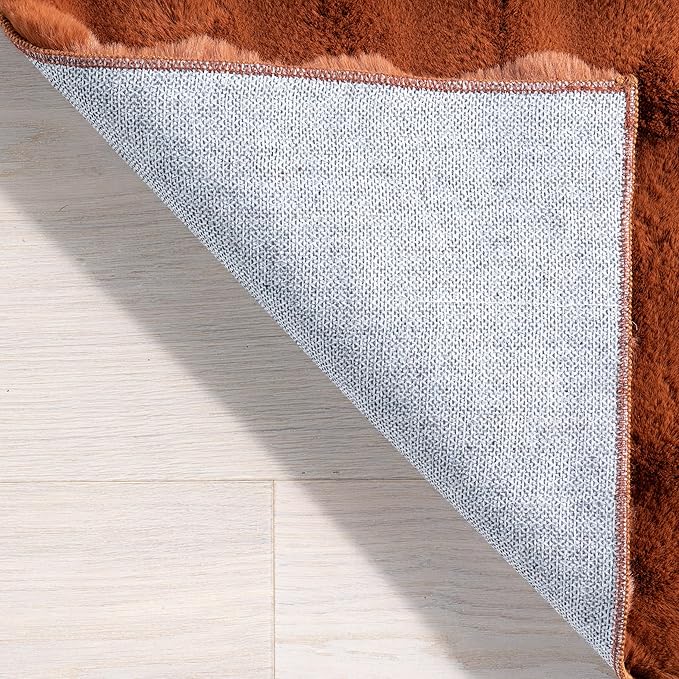 nuLOOM Jeni Checkered 3'9" x 6' Machine Washable Area Rug for Living Room Bedroom Dining Room Kitchen, Brick