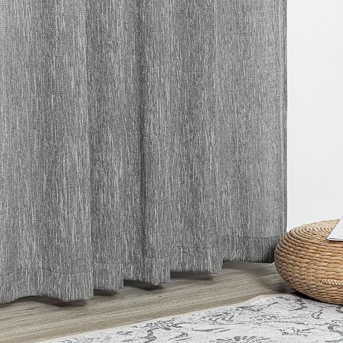 MYSKY HOME Living Room Curtains Semi Sheer Light Filtering Privacy Drapes Linen - Image 5