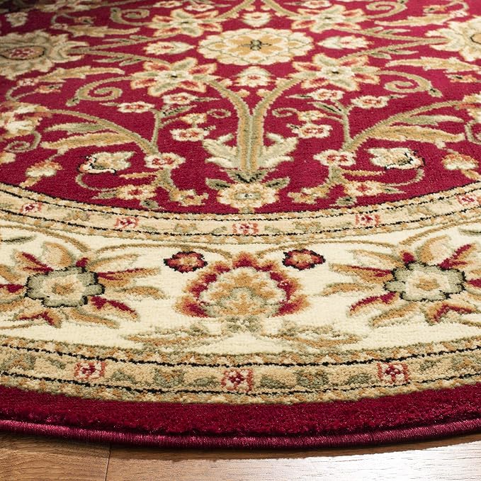 SAFAVIEH Lyndhurst Collection 6' Round Red / Ivory LNH212F Traditional Oriental - Image 4