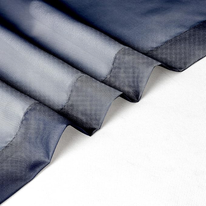 Chyhomenyc Navy Blue Sheer Curtains 30 inch Length 2 Panels, Light Filtering - Image 6