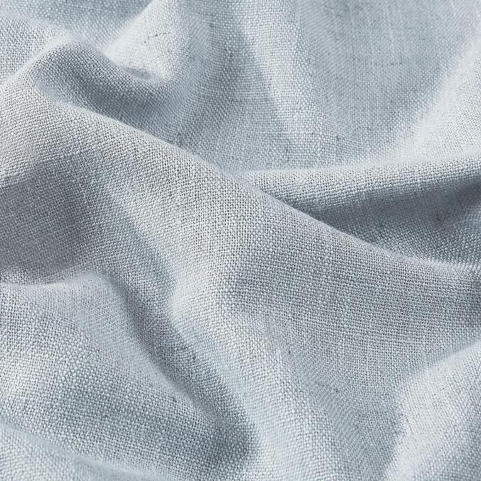 Vision Home Blue Fog Pinch Pleated Full Blackout Curtains Linen Blended Room - Image 5