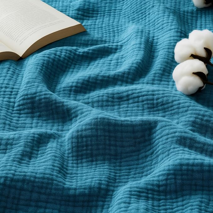 Bedsure 100% Cotton Muslin Blanket Queen Size by BEDSURE