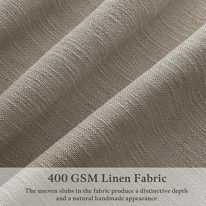 Dark Taupe Flax Linen Light Filter Pinch Pleated Curtains 100 Inches Long | 100 - Image 3