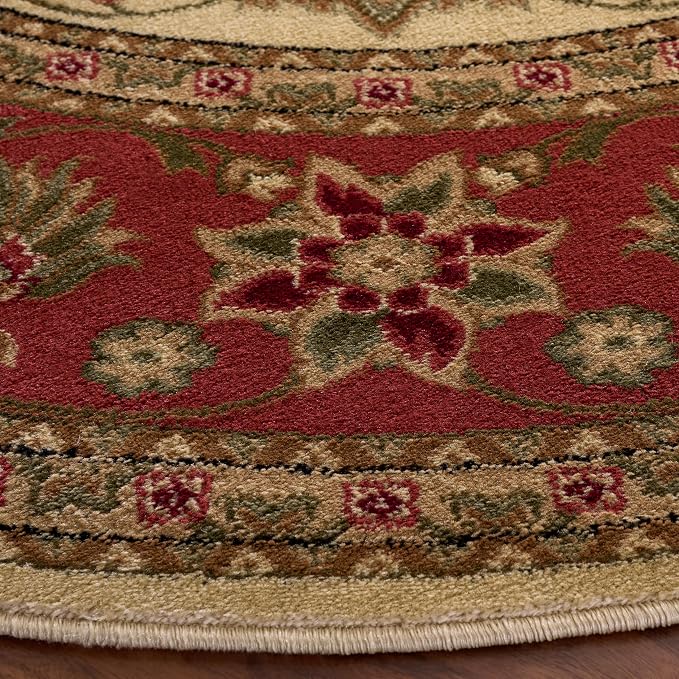 SAFAVIEH Lyndhurst Collection 6' Round Ivory / Rust LNH212R Traditional - Image 4