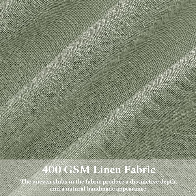 Sage Green Pinch Pleat Light Filtering Linen Curtains 50Wx84L | Pleated Flax - Image 3