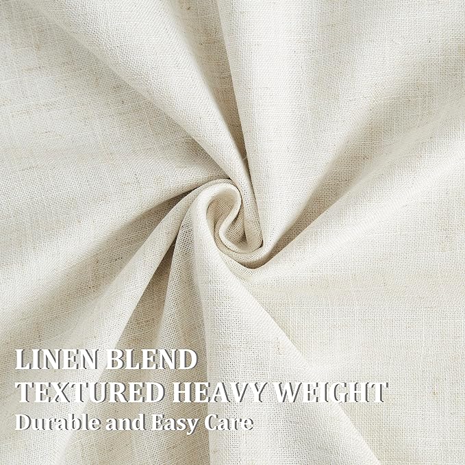 Vision Home Natural Pinch Pleated Full Blackout Curtains Linen Blended Room - Image 5