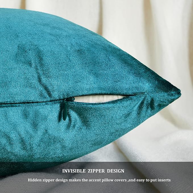 GIGIZAZA Décor Throw Couch Pillow Covers Set of 2, Sofa Cushion Teal Peacock - Image 5