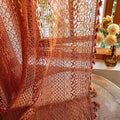 WAZZIO Burnt Orange Curtains Sheer 45 Inch Length Bedroom Short Small Cafe Rod by WAZZIO