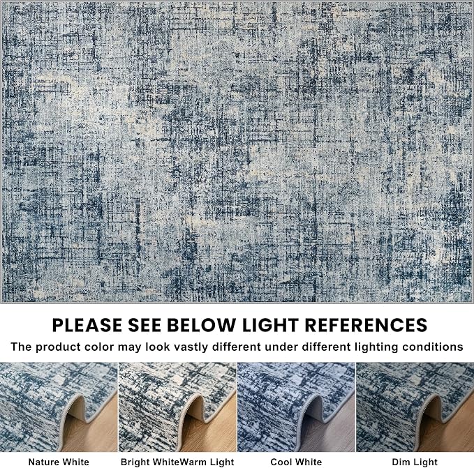9x12 Area Rugs for Living Room Washable Rug: Anti-Skid Abstract Modern Living - Image 9