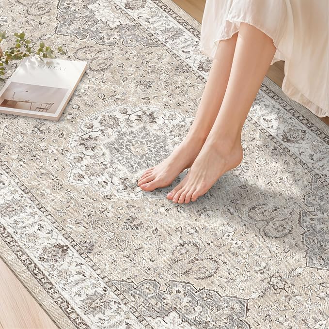 Washable 2x5 Hallway Runner Rug: Vintage Water Resistant Kitchen Entryway Rug - Image 9