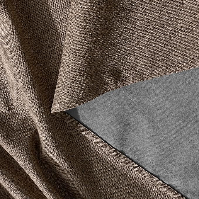 RYB HOME 100% Blackout Linen Textured Curtains 96 inches Long, Thermal - Image 7