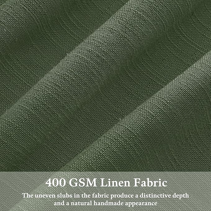 72 Inch Linen Blend Pleat Green Semi Sheer Curtains - Image 3